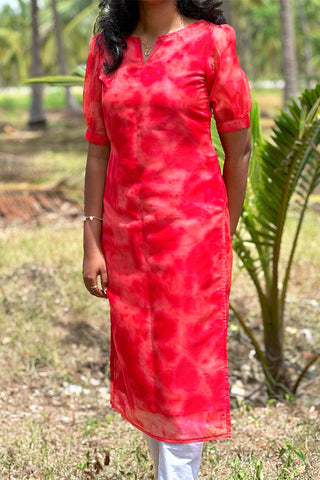 Red Organza kurti
