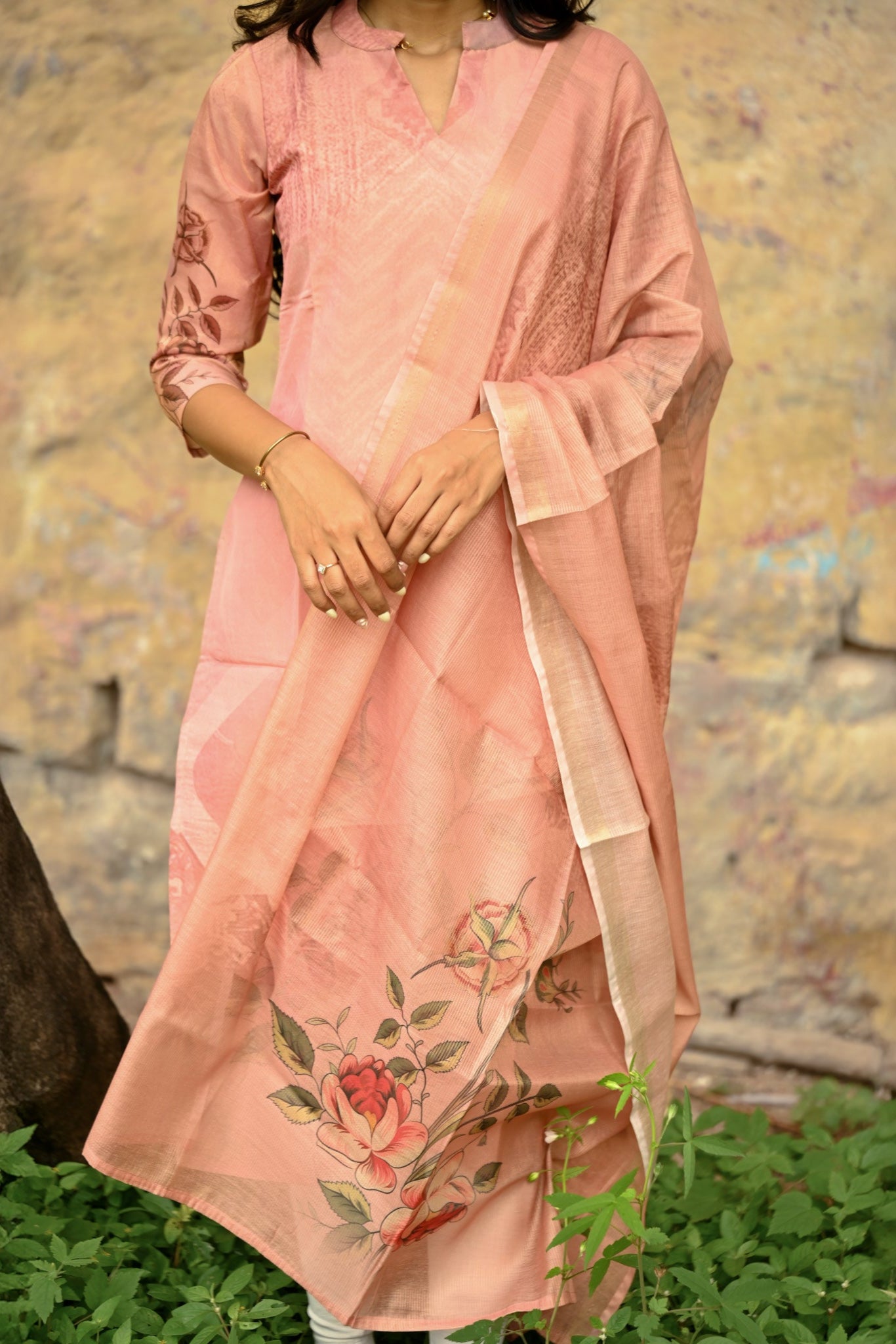 Pastel charm kurti and dupatta