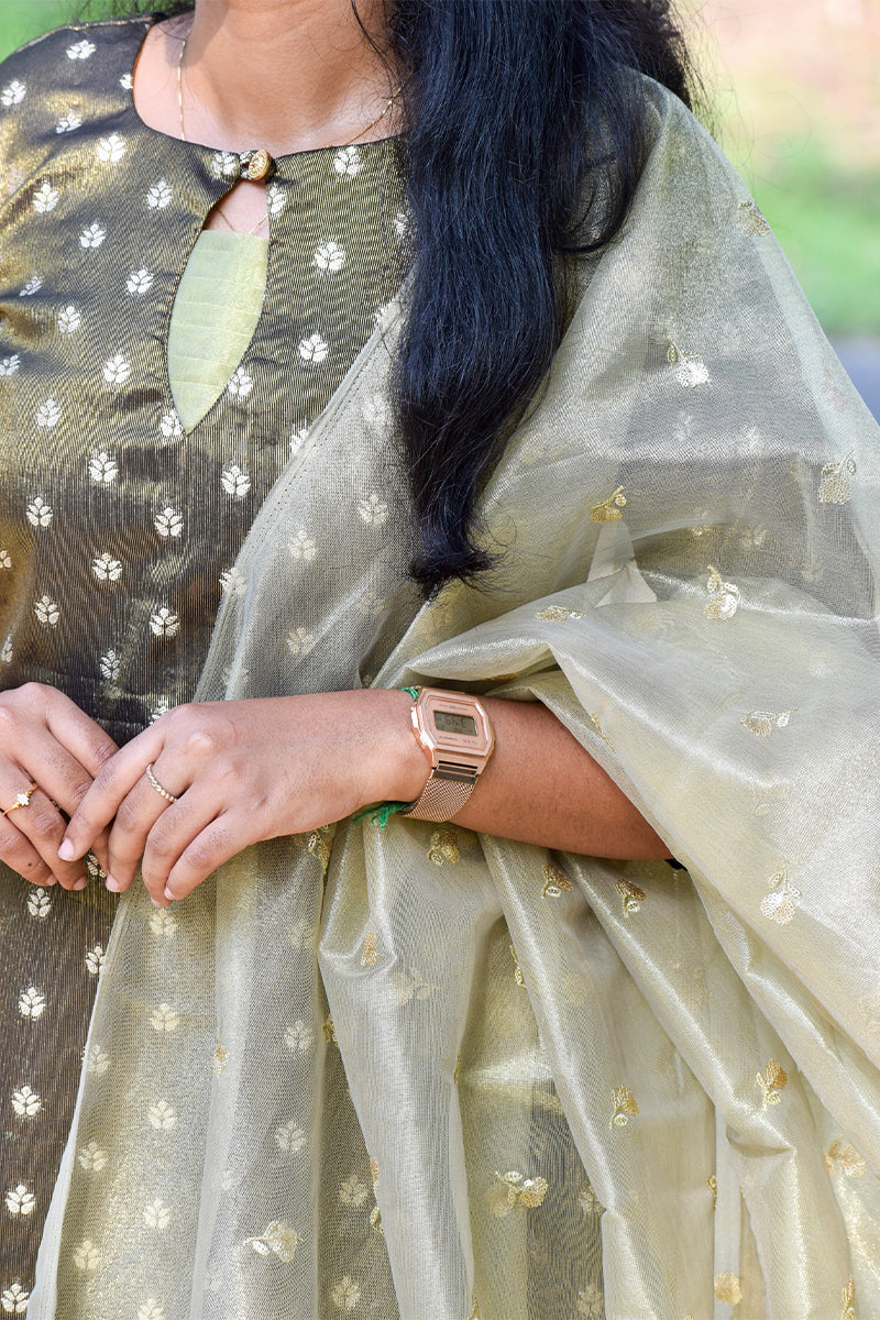 Tissue silk kurti with dupatta
