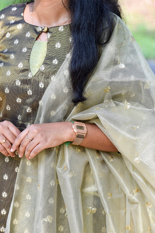 Tissue silk kurti with dupatta