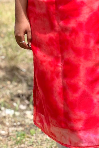 Red Organza kurti
