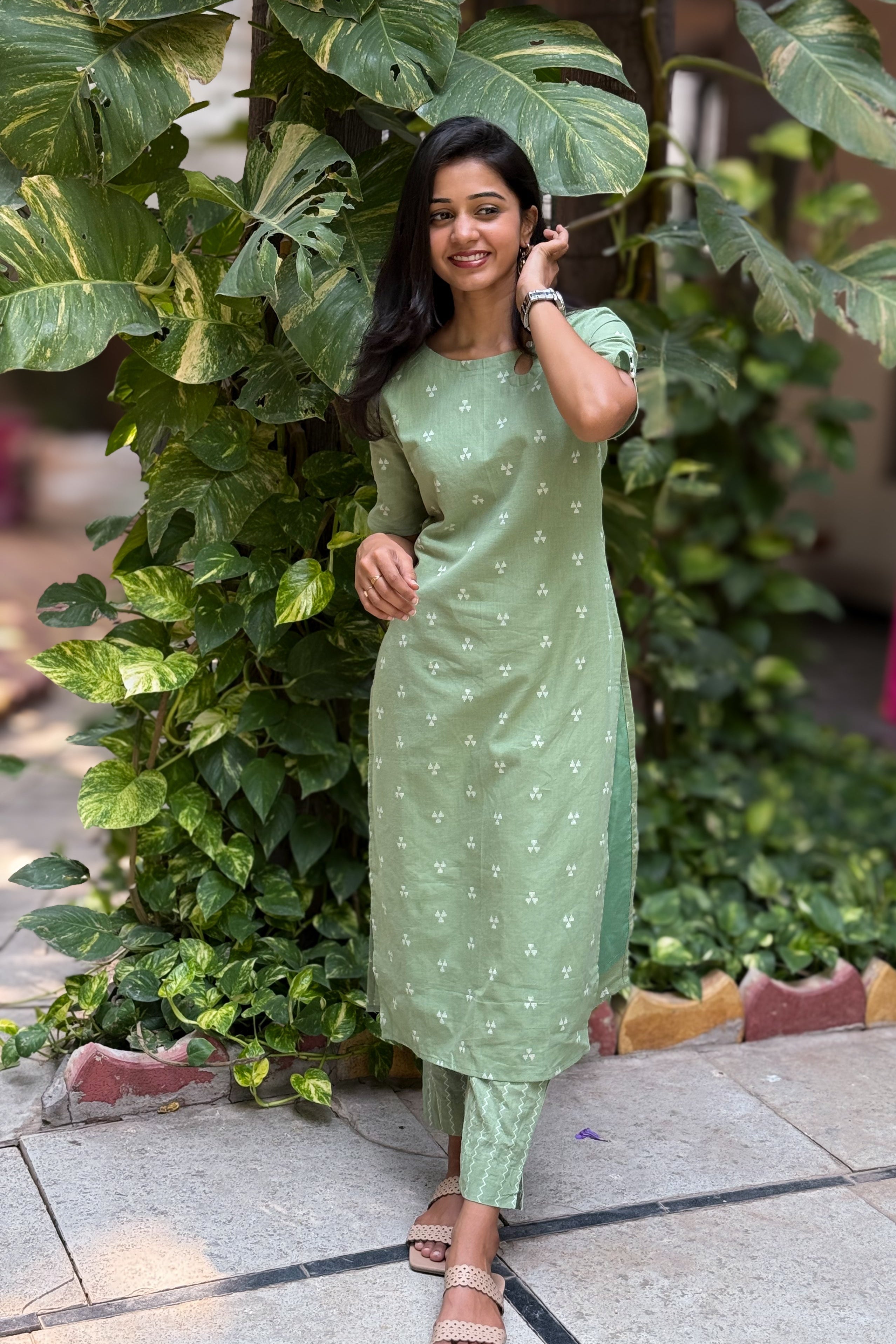 Mint Thread Kurta Set
