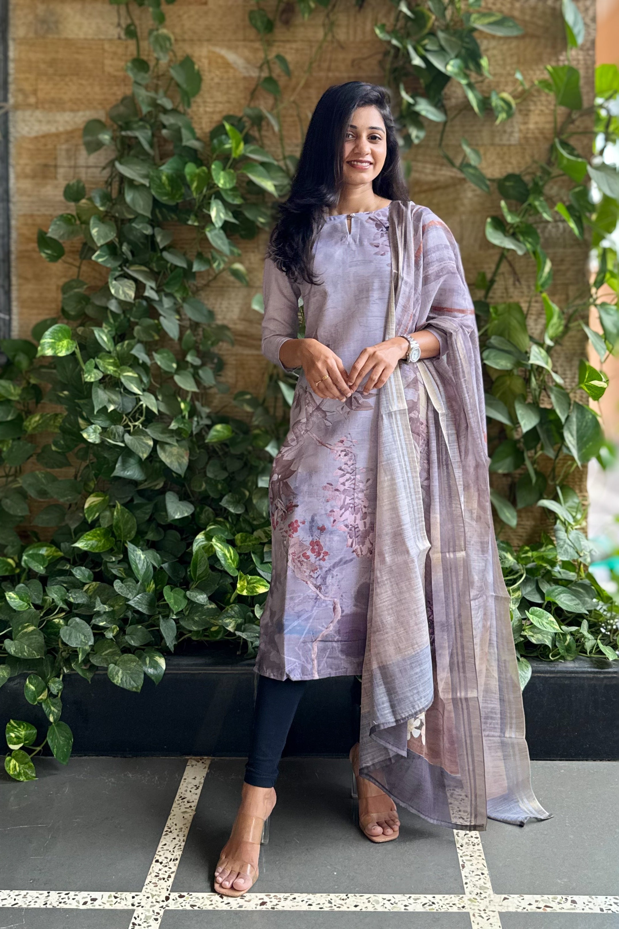 Lilac Wave Kurti and Dupatta