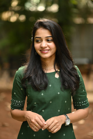 Olive Edit Handloom Cotton Kurta Set