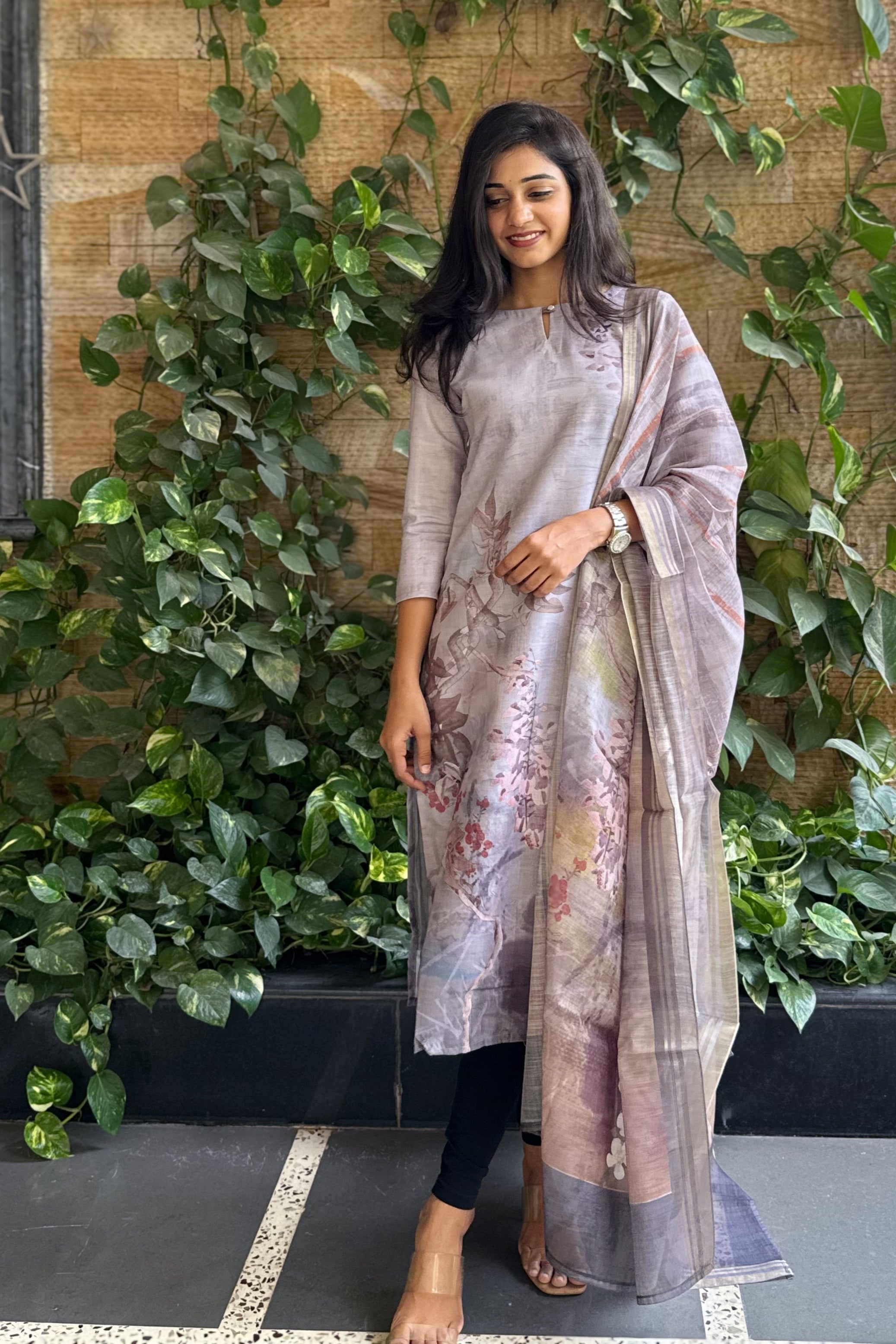 Lilac Wave Kurti and Dupatta