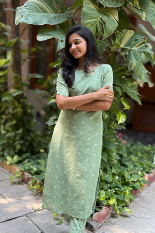 Mint Thread Kurta Set