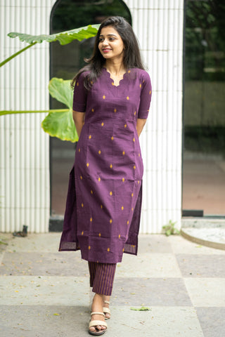 Dusky plum KurtaSet