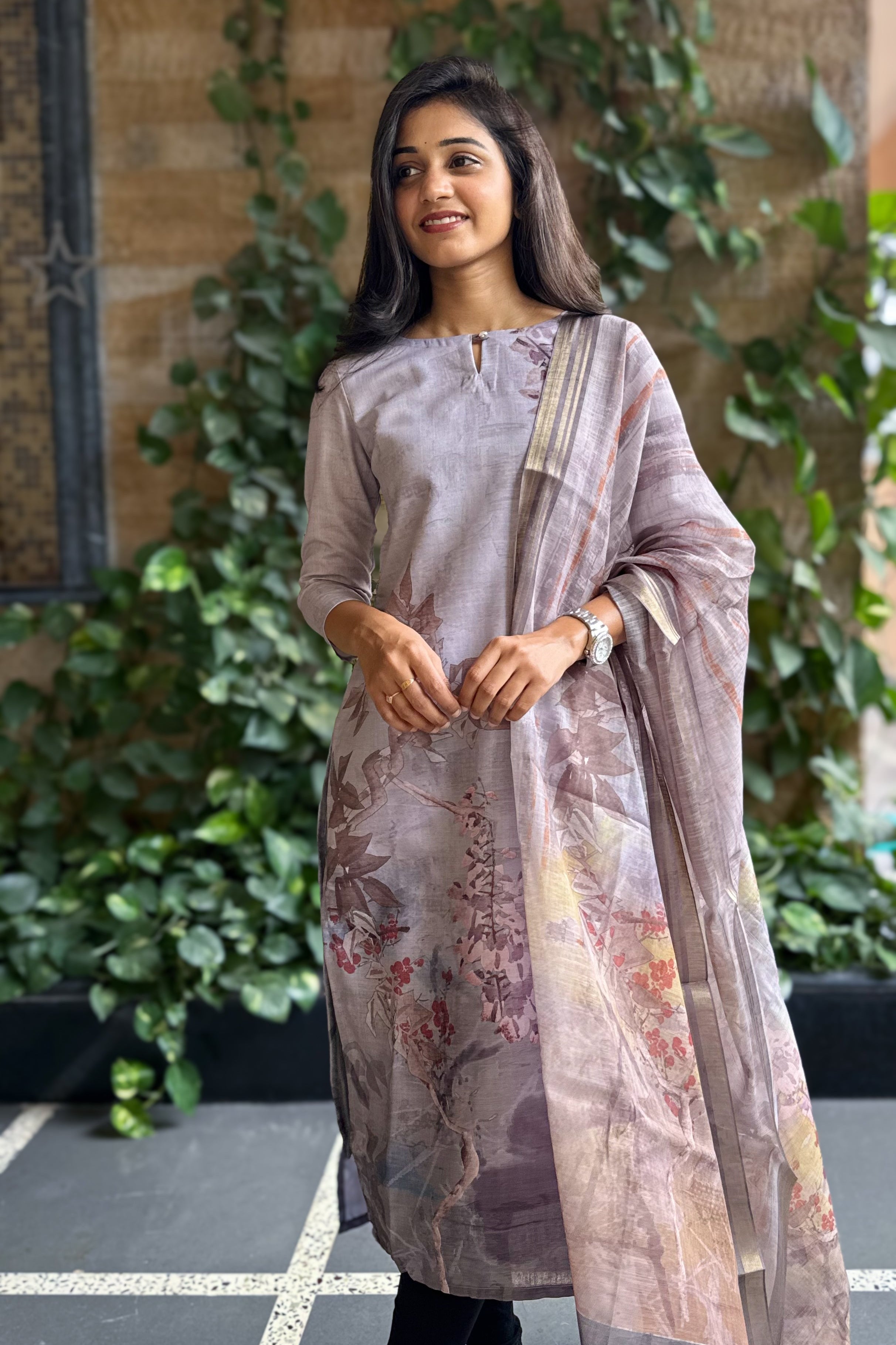 Lilac Wave Kurti and Dupatta