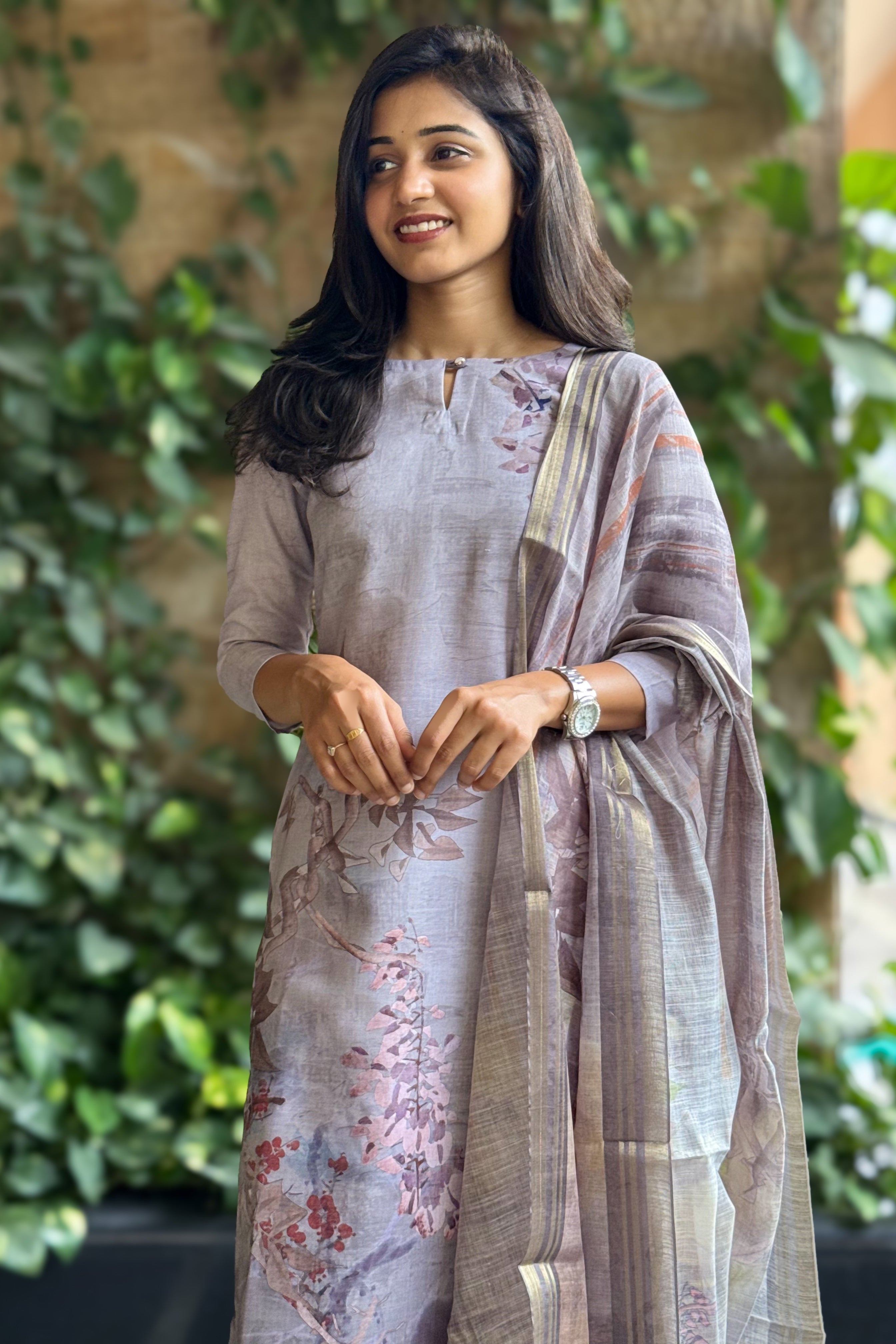 Lilac Wave Kurti and Dupatta