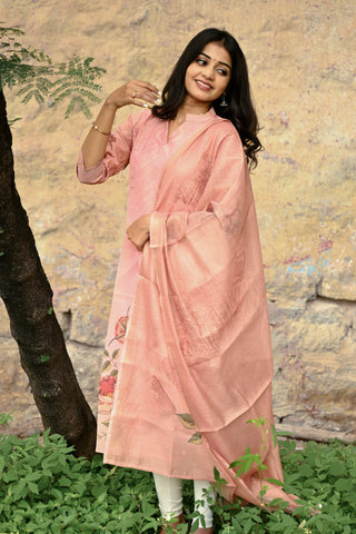 Pastel charm kurti and dupatta