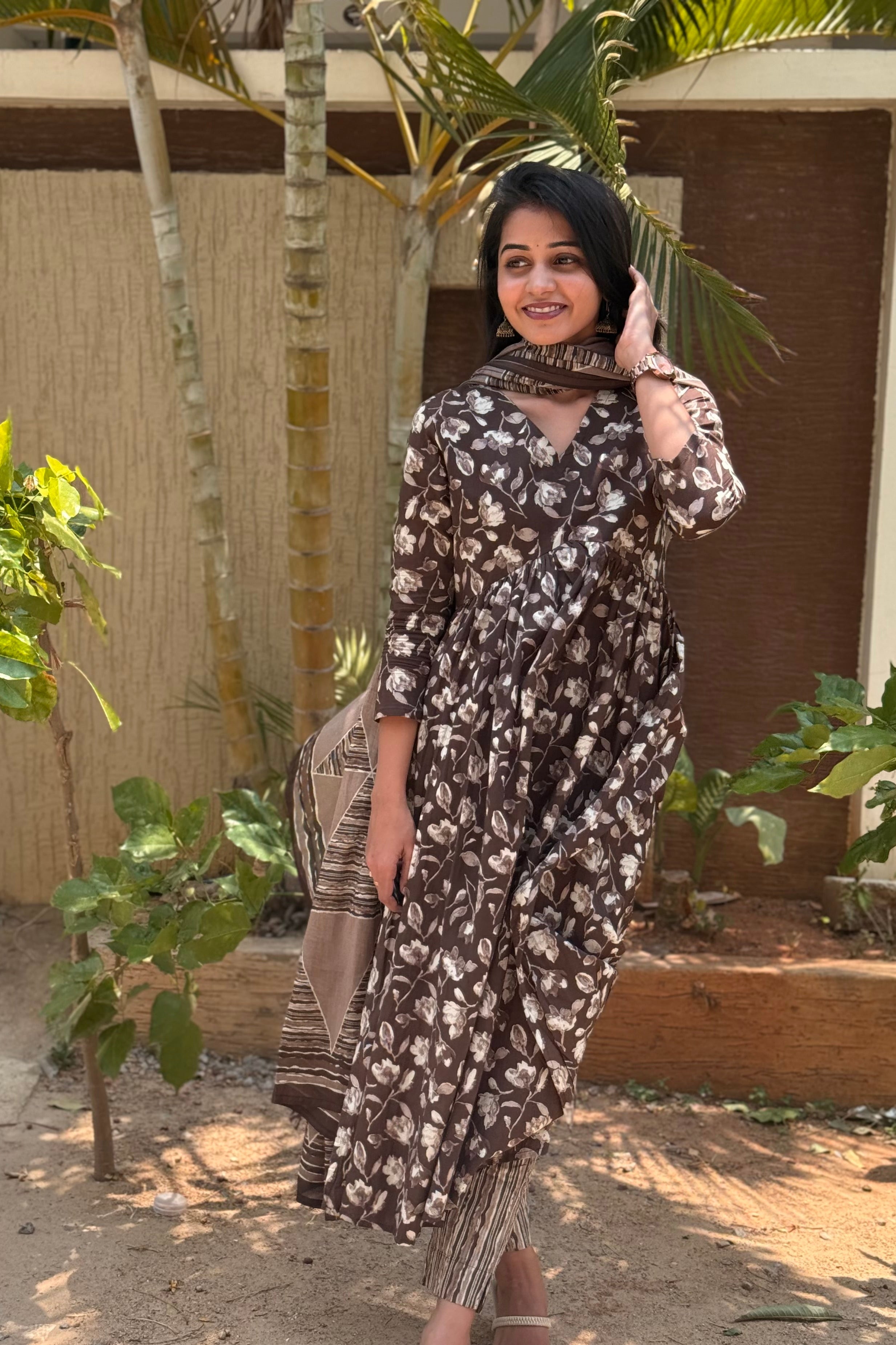 Brown Alya Cut Maxi