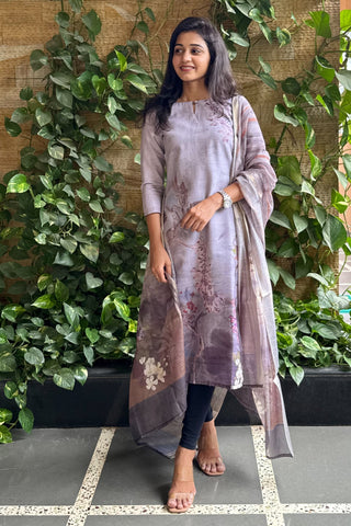 Lilac Wave Kurti and Dupatta