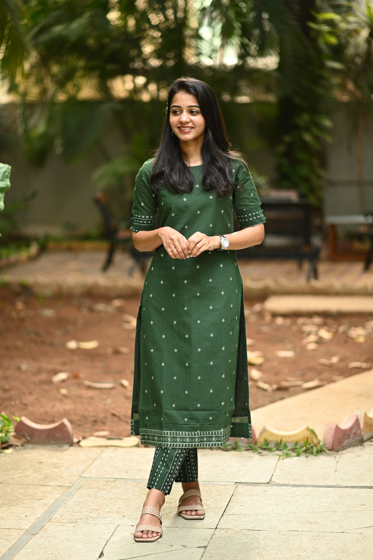 Olive Edit Handloom Cotton Kurta Set