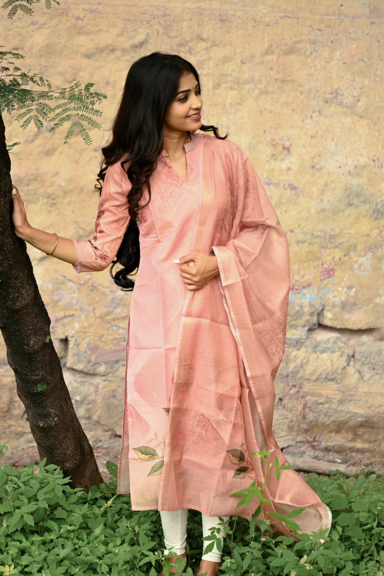 Pastel charm kurti and dupatta