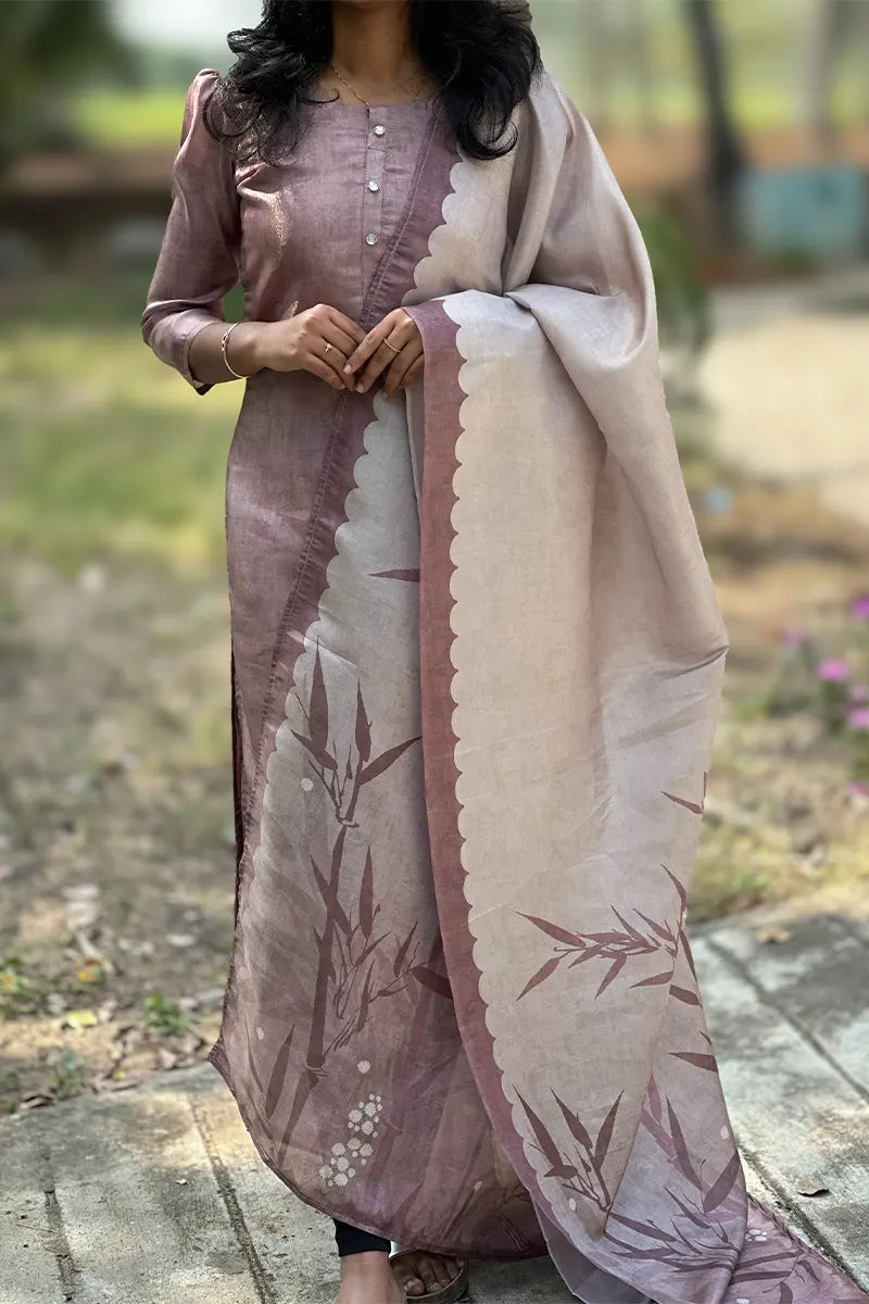 Tissue silk kurti with dupatta