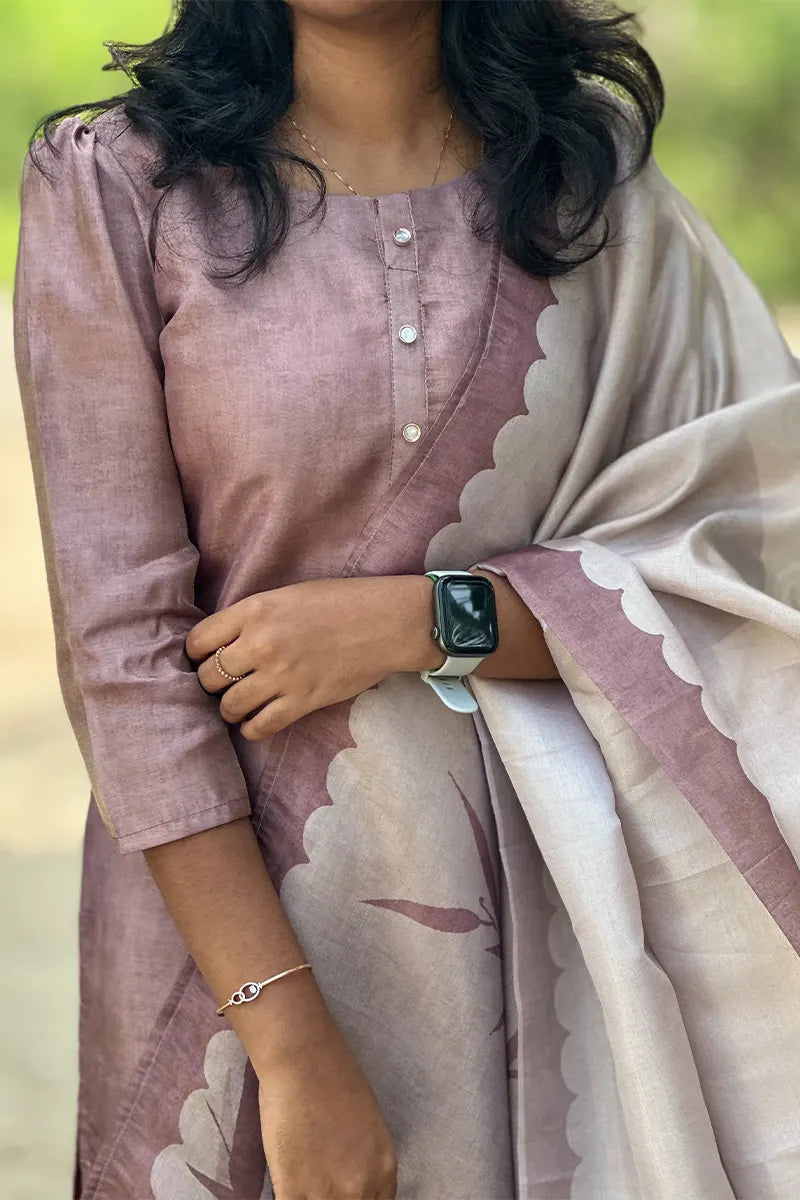 Tissue silk kurti with dupatta