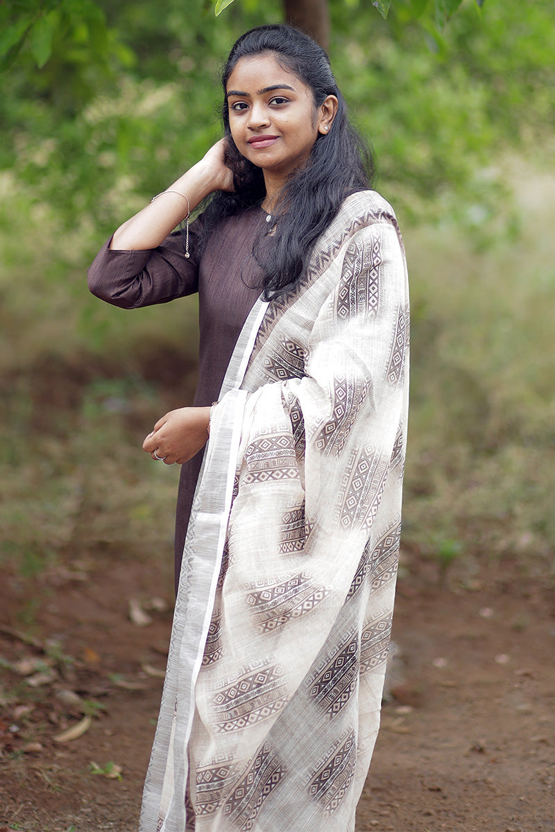Raw silk kurti with dupatta