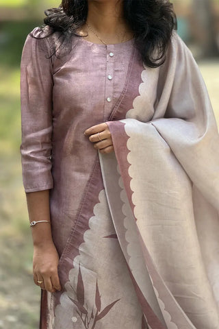 Tissue silk kurti with dupatta