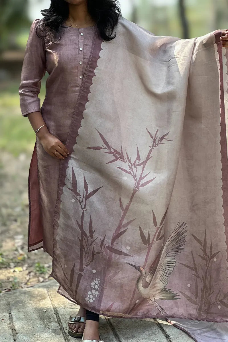 Tissue silk kurti with dupatta