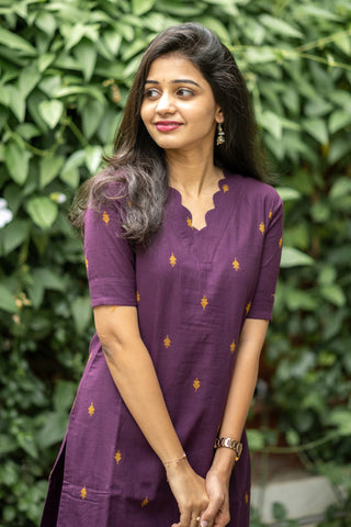 Dusky plum KurtaSet