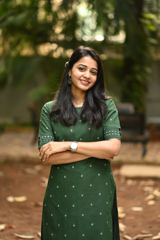 Olive Edit Handloom Cotton Kurta Set