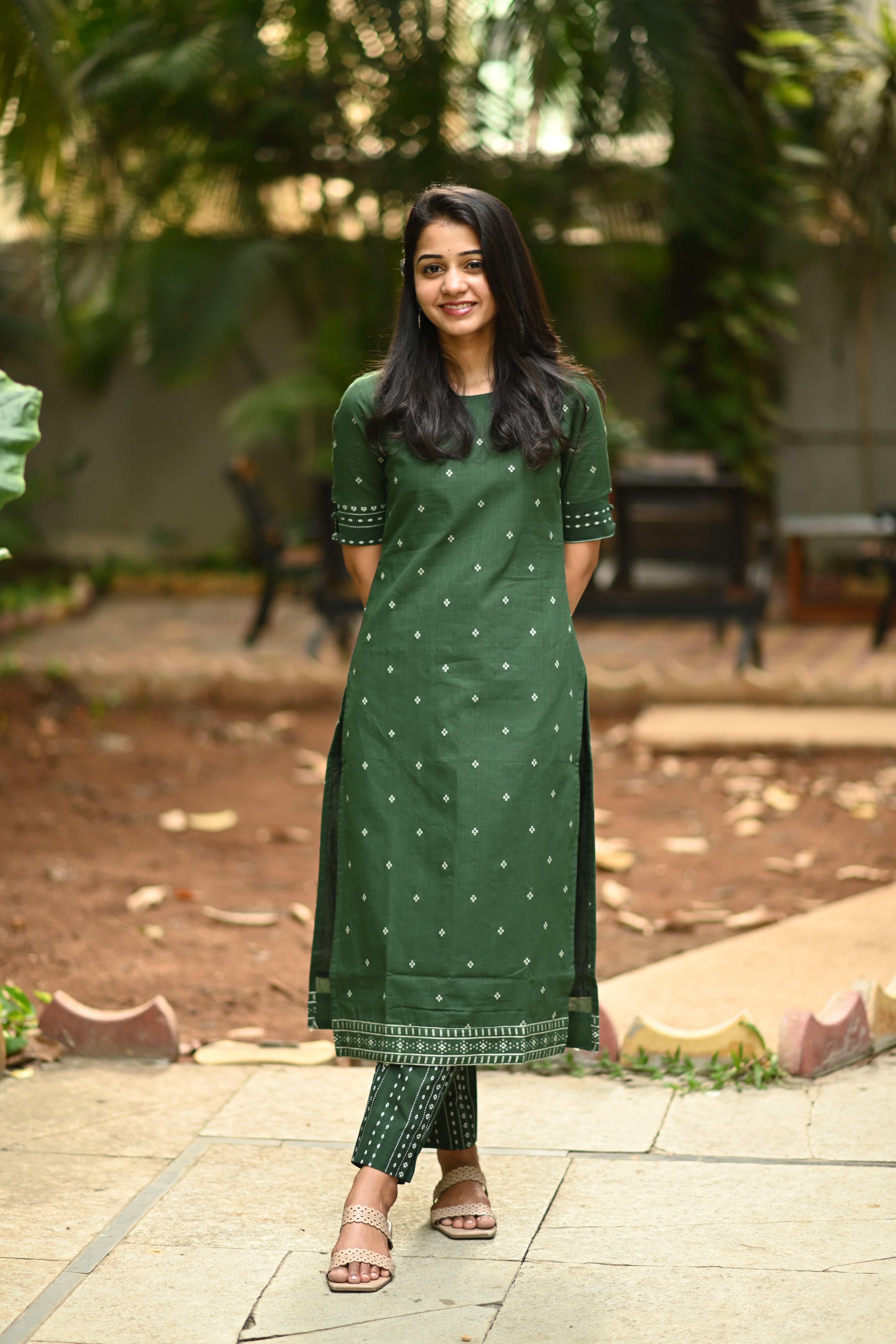 Olive Edit Handloom Cotton Kurta Set