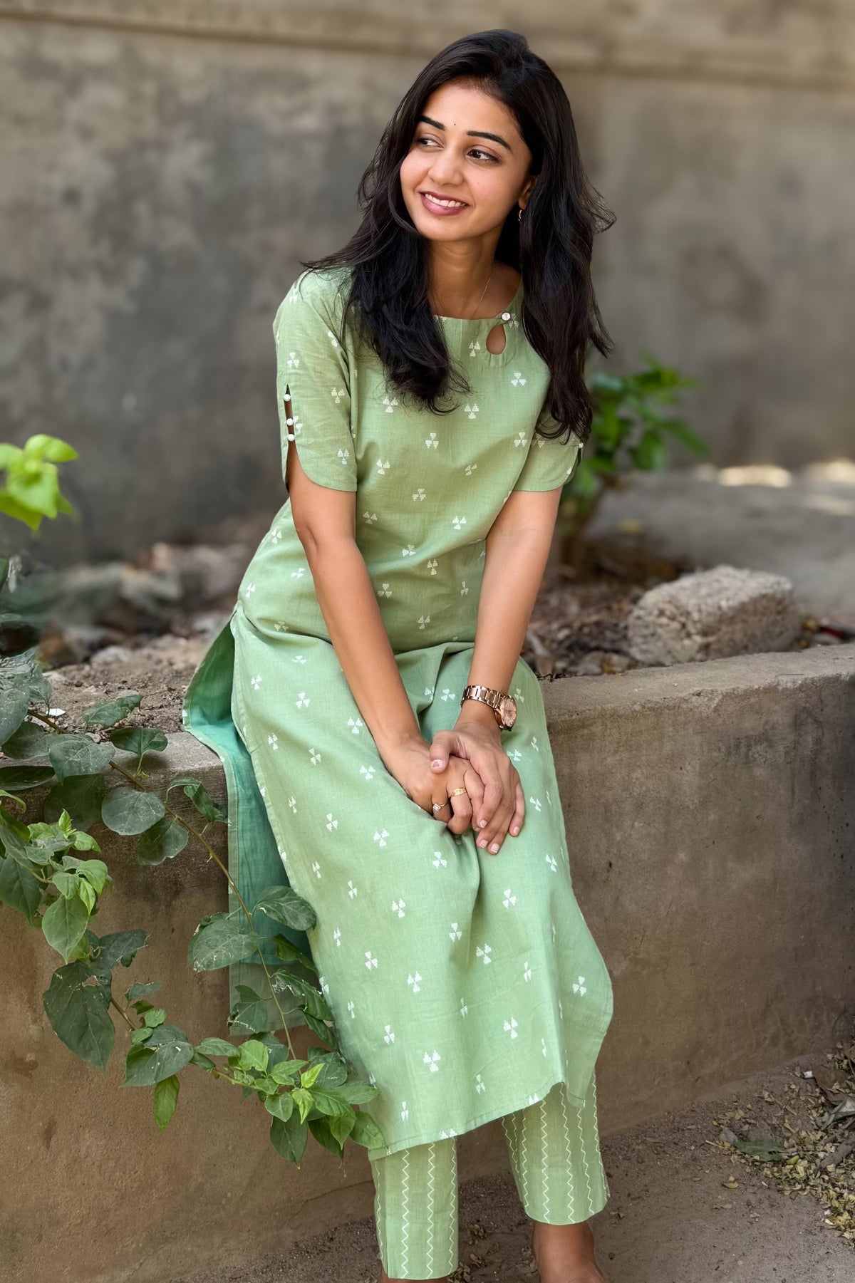 Mint Thread Kurta Set