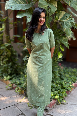 Mint Thread Kurta Set