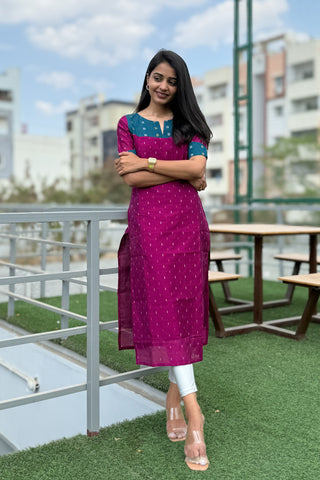 Raw silk kurti