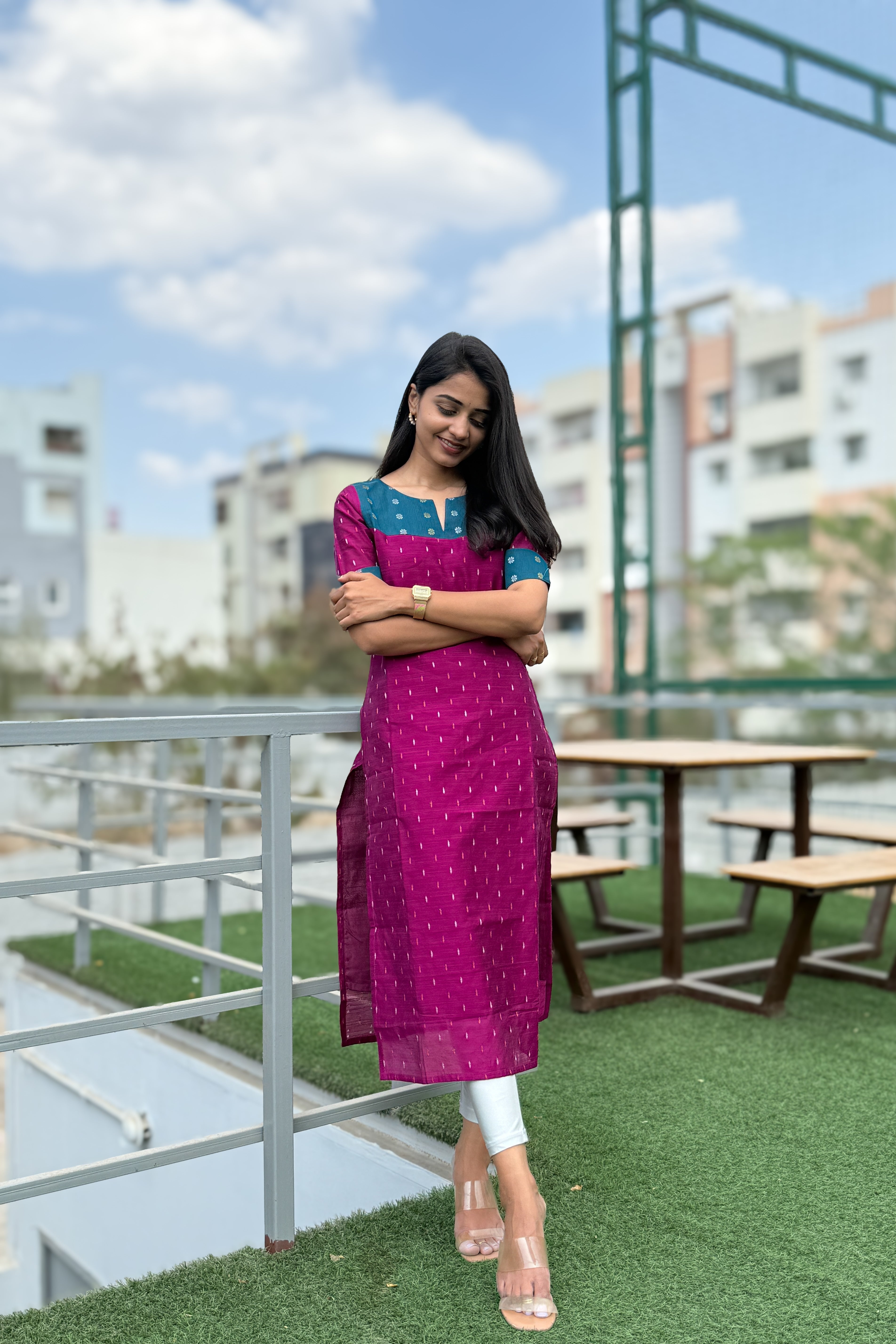 Raw silk kurti