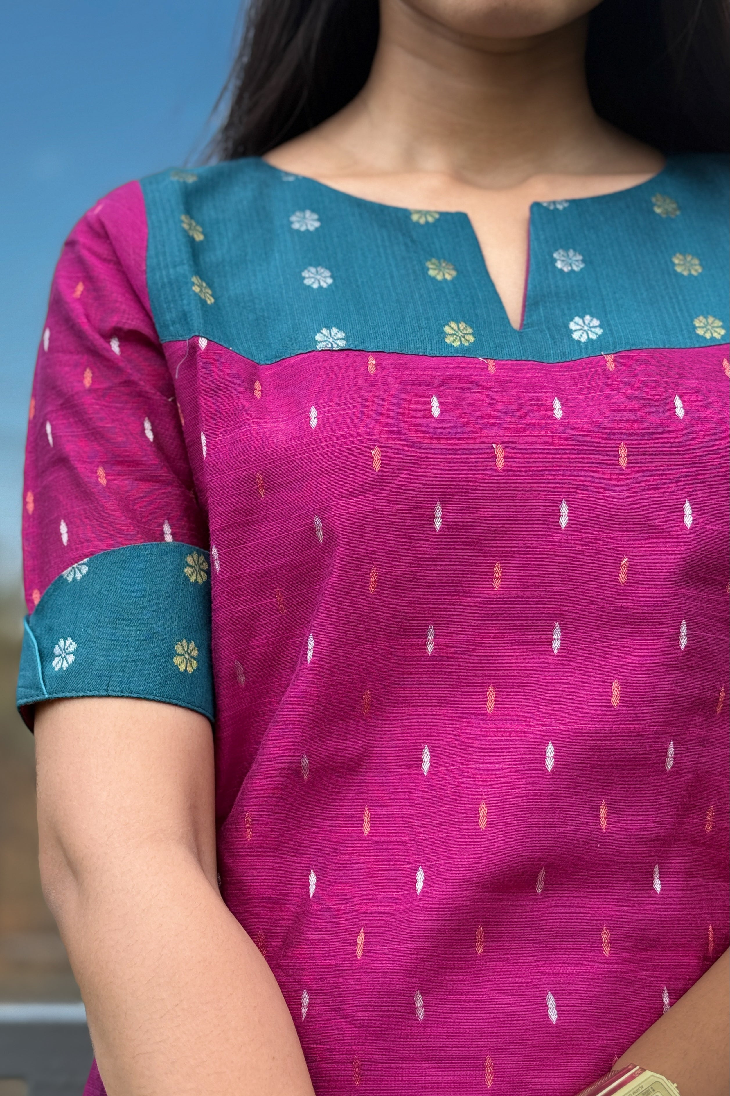 Raw silk kurti
