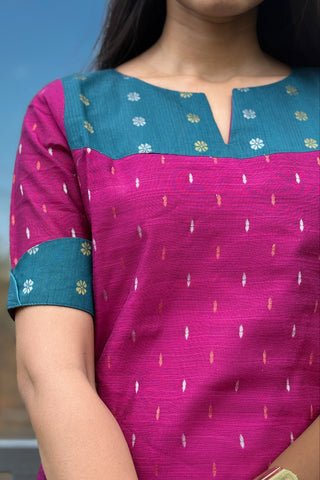 Raw silk kurti
