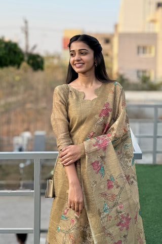 Tissue Silk kurti with Dupatta