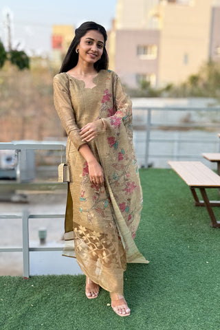 Tissue Silk kurti with Dupatta