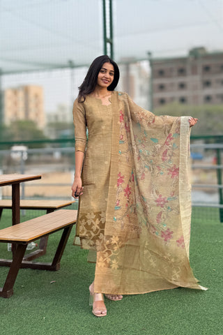 Tissue Silk kurti with Dupatta