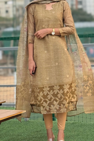 Tissue Silk kurti with Dupatta