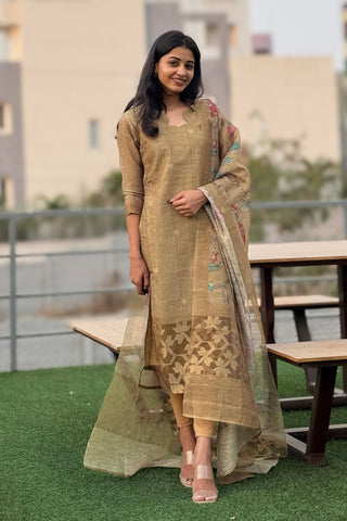Tissue Silk kurti with Dupatta