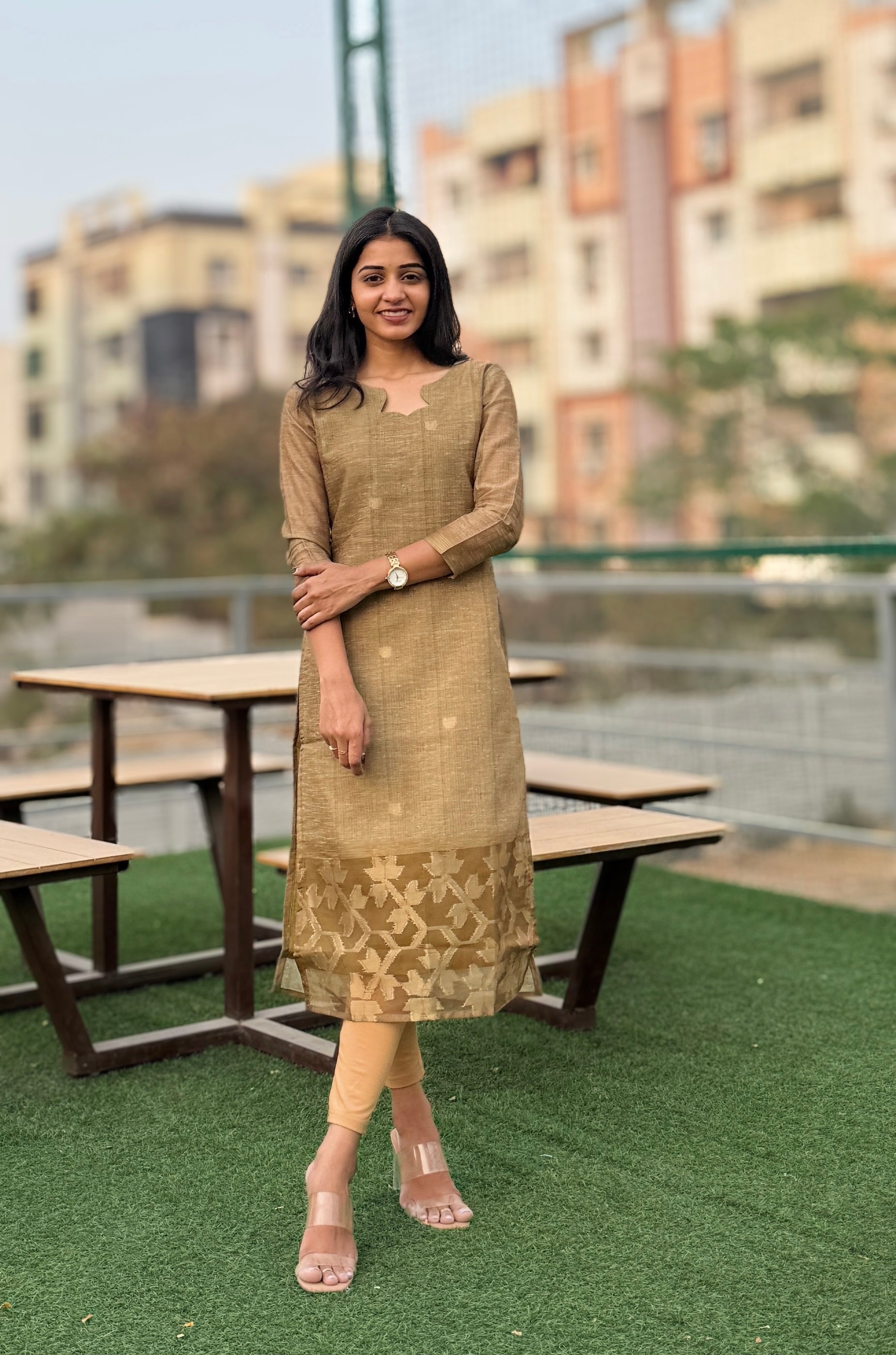 Tissue Silk kurti with Dupatta