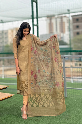 Tissue Silk kurti with Dupatta