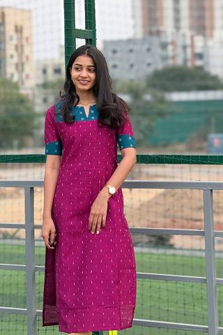 Raw silk kurti