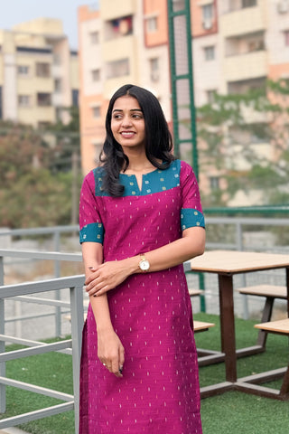 Raw silk kurti