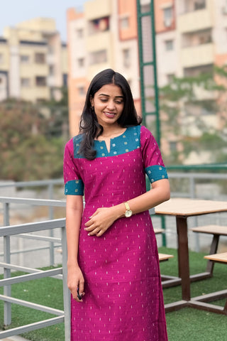 Raw silk kurti