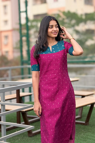 Raw silk kurti