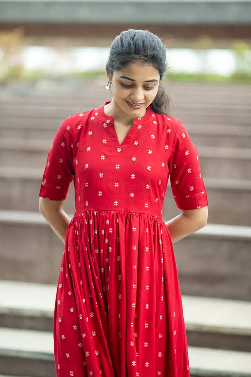 Ruffle Gulab Maxi