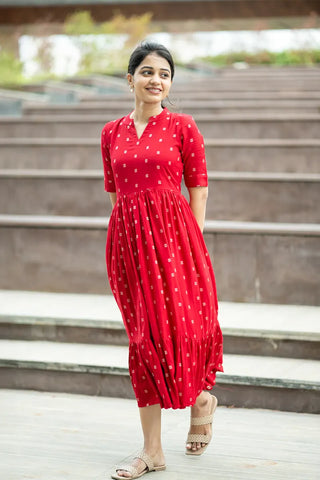 Ruffle Gulab Maxi